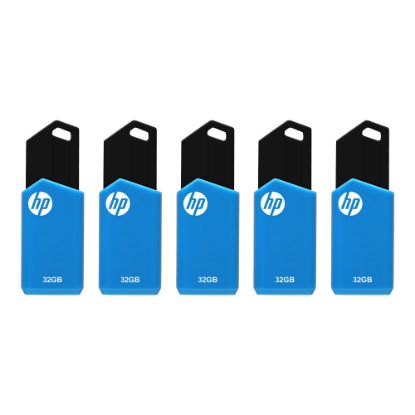 Picture of HP v150w USB 2.0 Flash Drives, 32GB, Blue, Pack Of 5