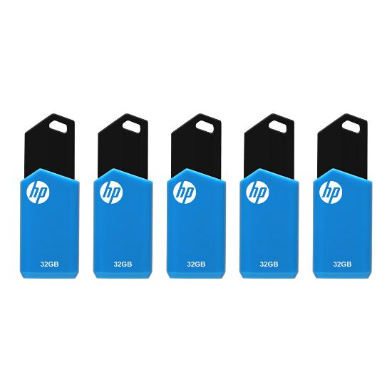 Picture of HP v150w USB 2.0 Flash Drives, 32GB, Blue, Pack Of 5