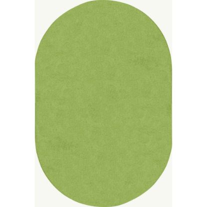 Picture of Joy Carpets Kids Essentials Oval Area Rug, Just Kidding, 7-1/2ft x 12ft, Lime Green