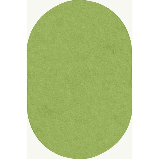 Picture of Joy Carpets Kids Essentials Oval Area Rug, Just Kidding, 7-1/2ft x 12ft, Lime Green