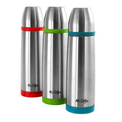 Picture of Mr. Coffee Altona 3-Piece Stainless-Steel Thermal Travel Bottle Set, 27 Oz, Assorted Colors