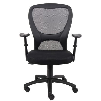 Picture of Boss Office Products Budget Mesh Task Chair, With Padded Arms, Black