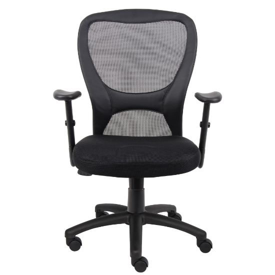 Picture of Boss Office Products Budget Mesh Task Chair, With Padded Arms, Black