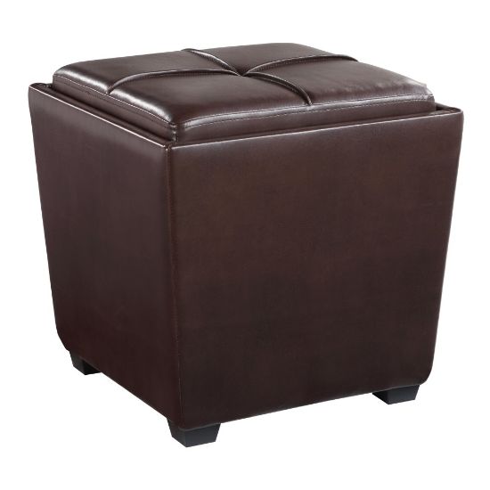 Picture of Office Star Rockford Storage Ottoman, Cocoa