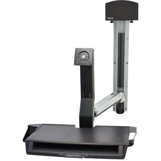 Picture of Ergotron StyleView Sit-Stand Combo System With Worksurface, Polished Aluminum