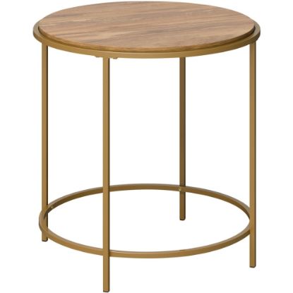 Picture of Sauder International Lux Round Side Table, 22-1/4inH x 22inW x 22inD, Sindoori Mango/Satin Gold