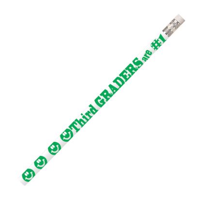 Picture of Musgrave Pencil Co. Motivational Pencils, 2.11 mm, #2 Lead, 3rd Graders Are #1, Green/White, Pack Of 144