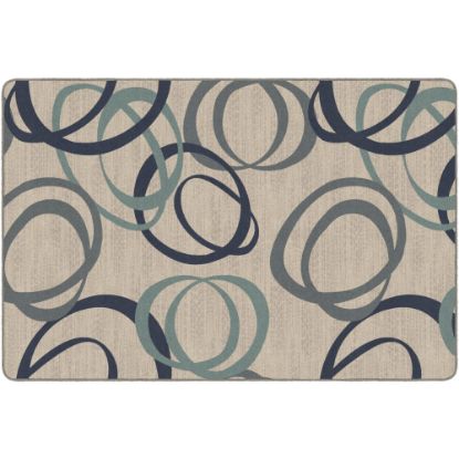 Picture of Flagship Carpets Printed Rug, Duo, 6ftH x 9ftW, Natural Blue