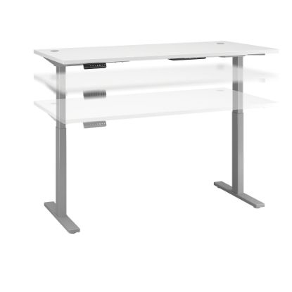 Picture of Bush Business Furniture Move 60 Series Electric 72inW x 30inD Height Adjustable Standing Desk, White/Cool Gray Metallic, Standard Delivery