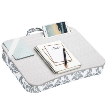 Picture of LapGear Designer Lap Desk, 17-3/4in x 13-3/4in, Gray Damask