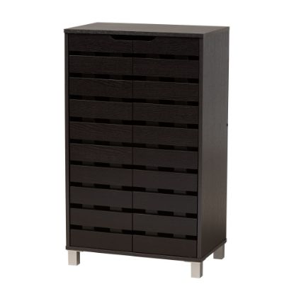 Picture of Baxton Studio Modern And Contemporary 39inH 2-Door Shoe Storage Cabinet, Dark Brown