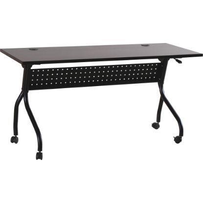 Picture of Lorell Flip Top Training Table, 48inW, Espresso/Black