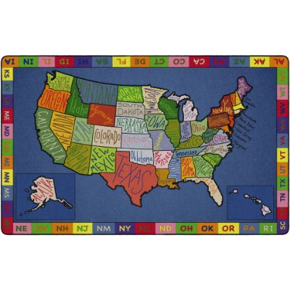 Picture of Flagship Carpets My America Doodle Map Rug, 7ft6inH x 12ftW