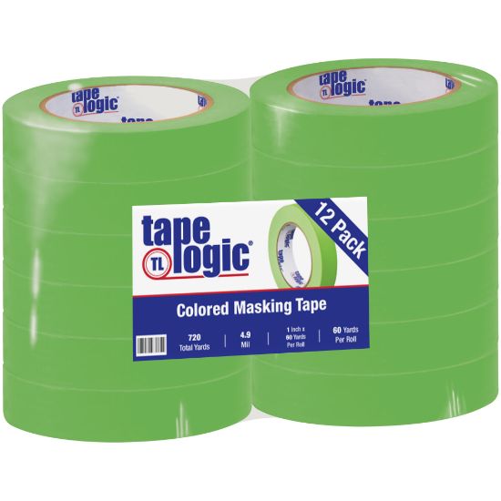 Picture of Tape Logic Color Masking Tape, 3in Core, 1in x 180ft, Light Green, Case Of 12