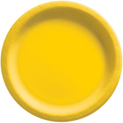 Picture of Amscan Round Paper Plates, Yellow Sunshine, 6-3/4in, 50 Plates Per Pack, Case Of 4 Packs