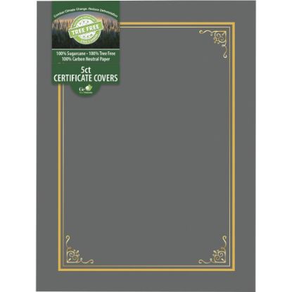 Picture of Geographics Letter Certificate Holder - 8 1/2in x 11in - Gray - 5 / Pack