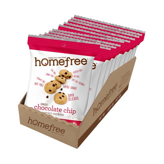 Picture of HomeFree Treats Chocolate Chip Mini Cookies, 1.1 Oz, Case Of 10 Packages