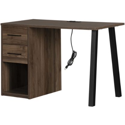 Picture of South Shore Zolten 48inW Computer Desk, Natural Walnut