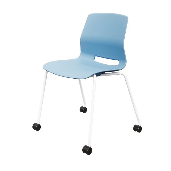 Picture of KFI Studios Imme Stack Chair With Caster Base, Sky Blue/White