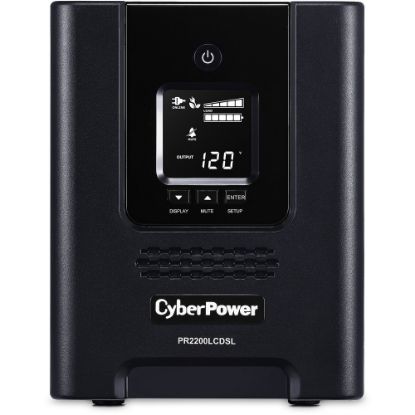 Picture of CyberPower PR2200LCDSL Smart App Sinewave UPS Systems - 2070VA/1980W, 120 VAC, NEMA 5-20P, Mini-Tower, Sine Wave, 7 Outlets, LCD, PowerPanel Business, $375000 CEG, 3YR Warranty