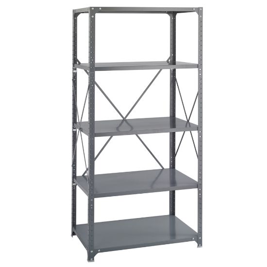 Picture of Safco 5-Shelf Commercial Steel Shelving Kit, Dark Gray