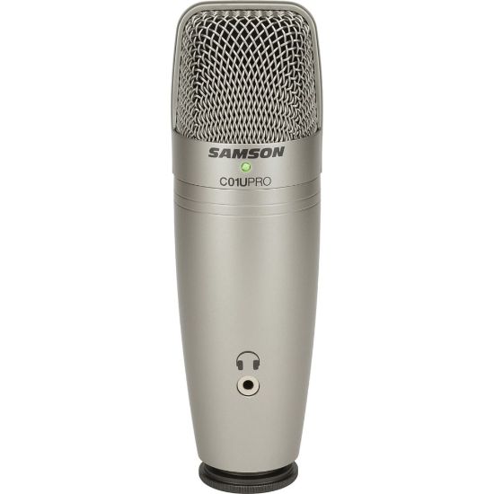 Picture of Samson C01U PRO Wired Condenser Microphone - Mono - 20 Hz to 20 kHz - Shock Mount - USB, Mini-phone