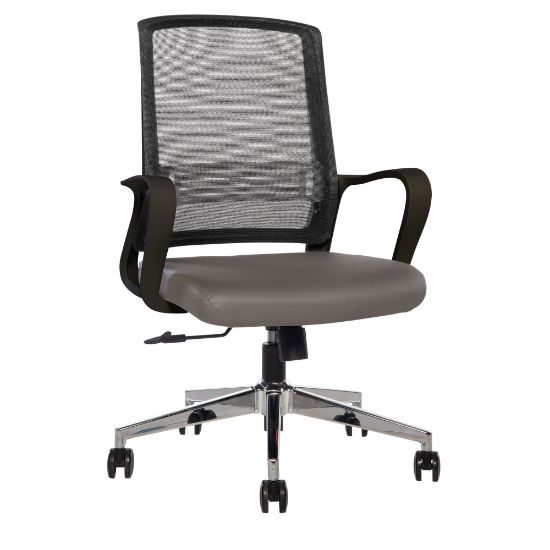 Picture of Sinfonia Song Ergonomic Mesh/Fabric Mid-Back Task Chair With Antimicrobial Protection, Loop Arms, Black/Gray/Black