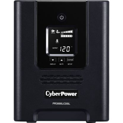 Picture of CyberPower PR3000LCDSL Smart App Sinewave UPS Systems - 3000VA/2700W, 120 VAC, NEMA L5-30P, Mini-Tower, Sine Wave, 7 Outlets, LCD, PowerPanel Business, $375000 CEG, 3YR Warranty