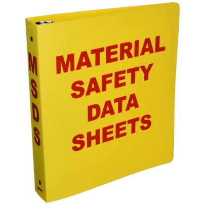 Picture of Hoffman Safety Data Sheet 3-Ring Binder, 1/2in Round Rings, Yellow/Red