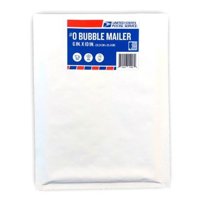 Picture of United States Postal Service #0 Bubble Mailers, 6in x 10in, White/Red/Blue, Pack Of 60 Mailers