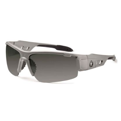 Picture of Ergodyne Skullerz Safety Glasses, Dagr, Anti-Fog, Matte Gray Frame, Smoke Lens