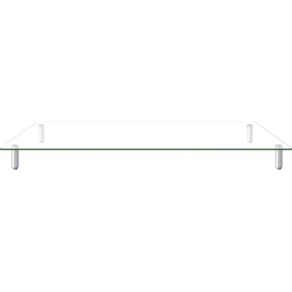 Picture of Kantek Glass Monitor Riser - 60 lb Load Capacity - 3.3in Height x 39.4in Width x 10.2in Depth - Desktop - Tempered Glass - Clear