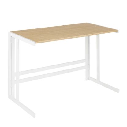 Picture of LumiSource Roman 45inW Office Computer Desk, White/Natural