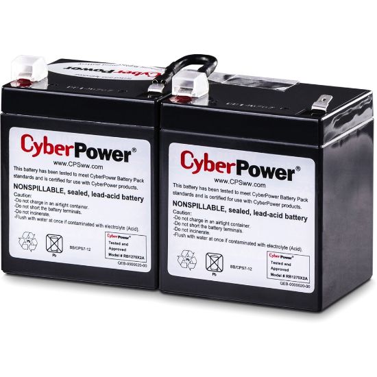 Picture of CyberPower RB1270X2A Replacement Battery Cartridge - 2 X 12 V / 7 Ah Sealed Lead-Acid Battery, 18MO Warranty