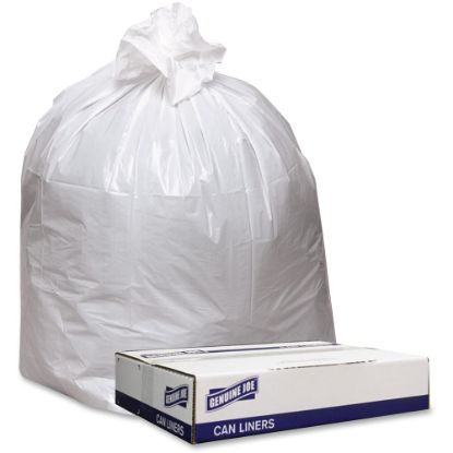 Picture of Genuine Joe Heavy-Duty Trash Bags, 33 Gallons, White, Box Of 100