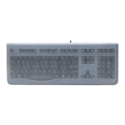 Picture of CHERRY EZClean Covered Keyboard, 104 Key, Black, KC 1000