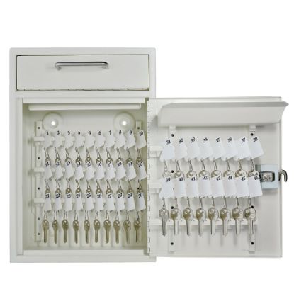 Picture of Mail Boss Key Boss High Security Locking Key Cabinet/Drop Box, 16-1/4inH x 11-1/4inW x 4-3/4inD, White