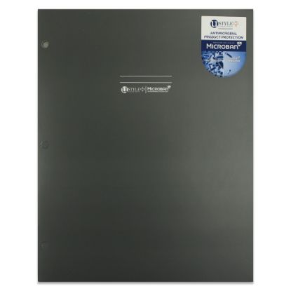 Picture of U Style 2-Pocket Paper Folder With Microban Antimicrobial Protection, 9-9/16in x 11-11/16in, Gray