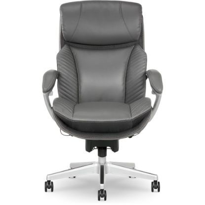 Picture of Serta iComfort i6000 Big & Tall Ergonomic Bonded Leather High-Back Executive Office Chair, Gray/Silver