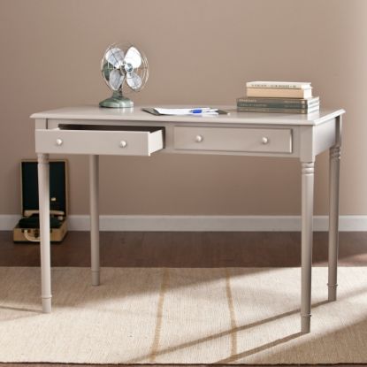 Picture of SEI Furniture Janice 43inW Writing Desk With 2-Drawers, Gray