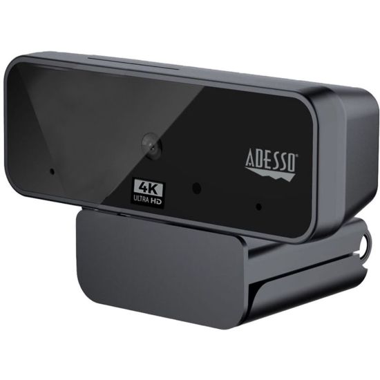 Picture of Adesso CyberTrack H6 4K Ultra HD Webcam - 8 Megapixel - 30 fps - USB 2.0 - Fixed Focus - Tripod mount - Privacy shutter - 3840 x 2160 Video - Works with Zoom, Webex, Skype, Team, Facetime, Windows, MacOS, and Android Chrome OS