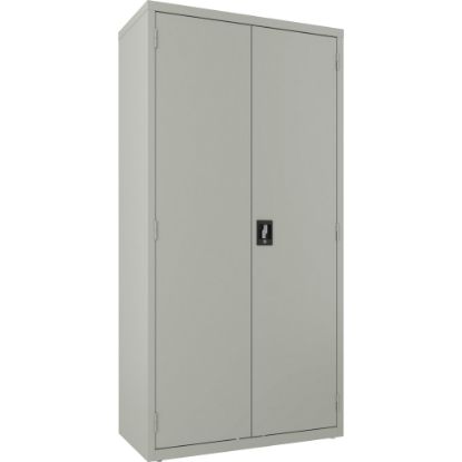 Picture of Lorell Steel Wardrobe Storage Cabinet, 72inH x 36inW x 18inD, Light Gray