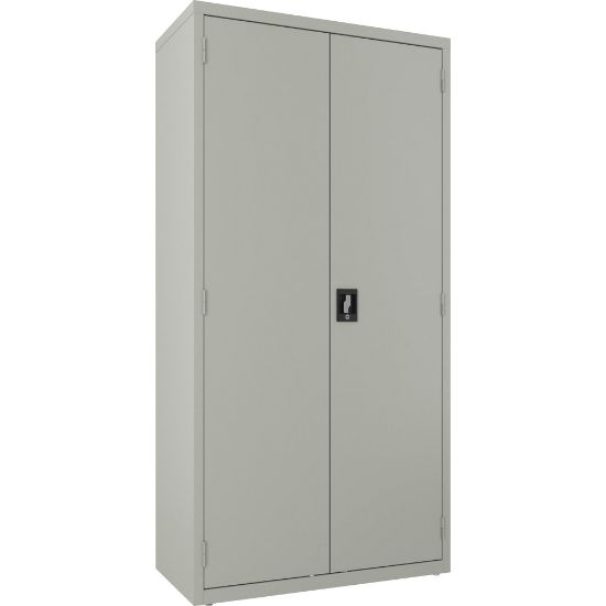 Picture of Lorell Steel Wardrobe Storage Cabinet, 72inH x 36inW x 18inD, Light Gray