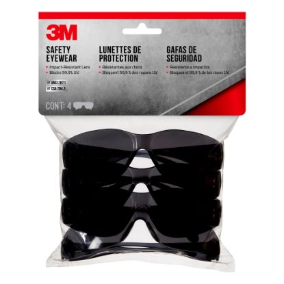 Picture of 3M Safety Eyewear Anti-Scratch, 90954H4-DC, Gray, Gray Lens, 4 Per Pack