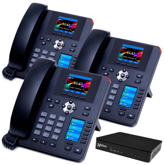 Picture of XBLUE QB1 VoIP Phone System Bundle, 3 Phones, QB1003