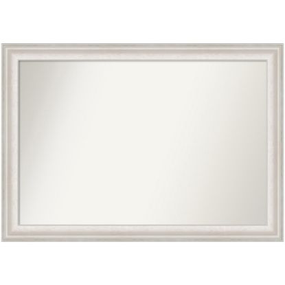 Picture of Amanti Art Non-Beveled Rectangle Framed Bathroom Wall Mirror, 28-1/2in x 40-1/2in, Trio White Wash Silver