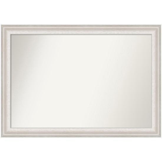 Picture of Amanti Art Non-Beveled Rectangle Framed Bathroom Wall Mirror, 28-1/2in x 40-1/2in, Trio White Wash Silver