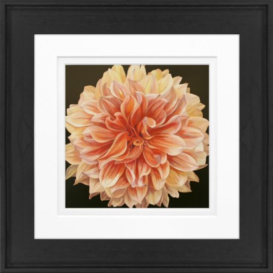 Picture of Timeless Frames Alexis Framed Floral Artwork, 8in x 8in, Black Frame, Orange Dahlia