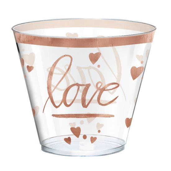 Picture of Amscan Bride Plastic Tumblers, 9 Oz, Rose Gold, Pack Of 30 Tumblers