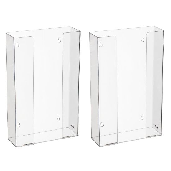 Picture of Alpine AdirMed Triple Box Capacity Acrylic Glove Dispensers, 16-1/8inH x 10-1/4inW x 3-1/2inD, Clear, Pack Of 2 Dispensers